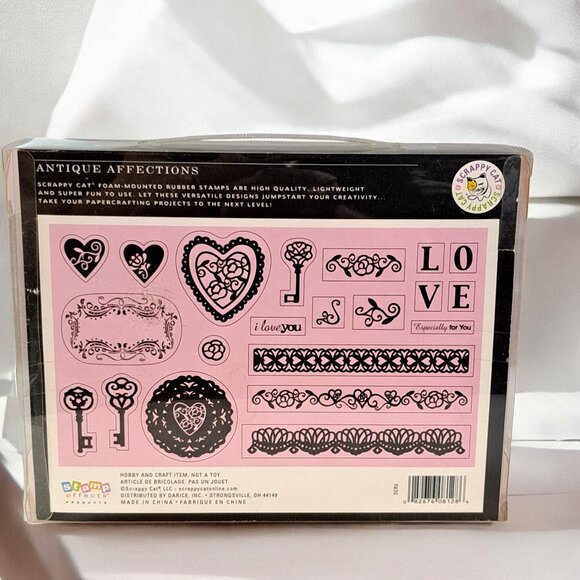 21-Pc ANTIQUE AFFECTIONS Foam-Mounted Rubber Stamp Set -Valentines, Papercrafts - Picture 6 of 13